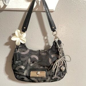 Coach Black and Silver Shoulder Bag
